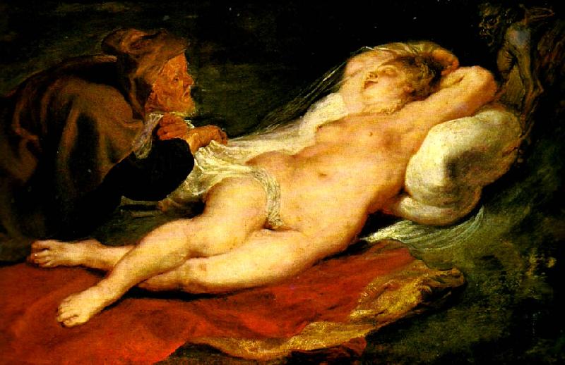 Peter Paul Rubens angelica och eremiten oil painting image